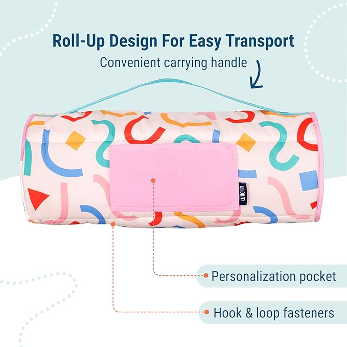 Wildkin 43-inch Kids Nap Mat – Soft Microfiber Toddler Sleeping Mat with Pillow