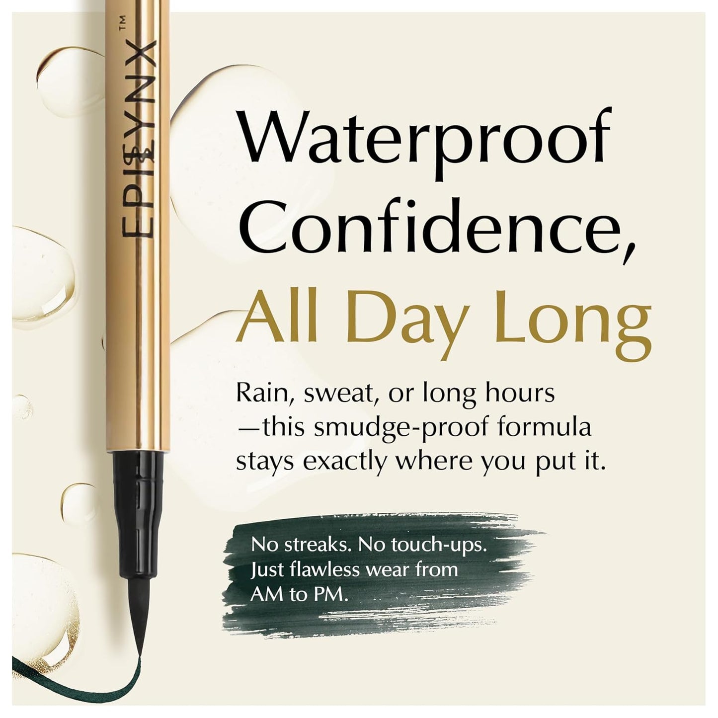 Waterproof Eyeliner - Smudge-Proof Liquid Eyeliner Pen with Precision Tip for Smooth, Long-Lasting Application - Vegan, Hypoallergenic & Gluten-Free Eye Liner - 2mL Green