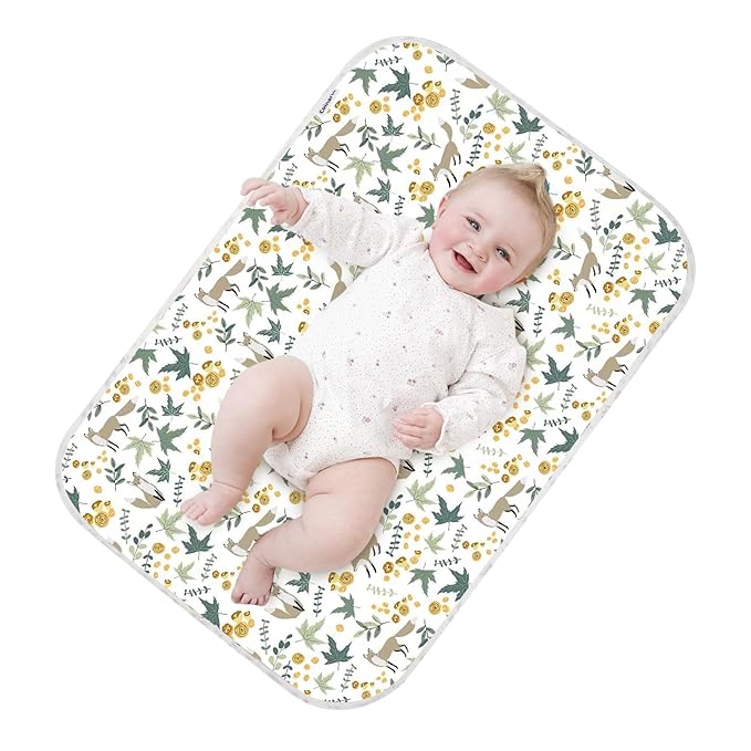 Baby Diaper Changing Pad – 31.5" x 21.5" Extra Large Waterproof Absorbent Portable Changing Mat, Reusable Changing Pad Liner for Travel or at Home Use(Fox)