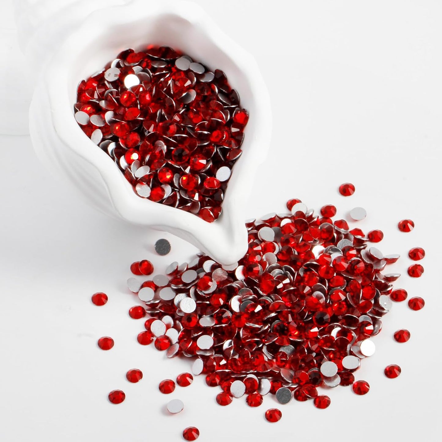 2000PCS SS16 Flatback Rhinestones | 12-Facet Diamond-Cut Glass Gems for Nail Art, Clothing, DIY Crafts |Glue-On Decoration Stones with Silver Backing(Light Siam)