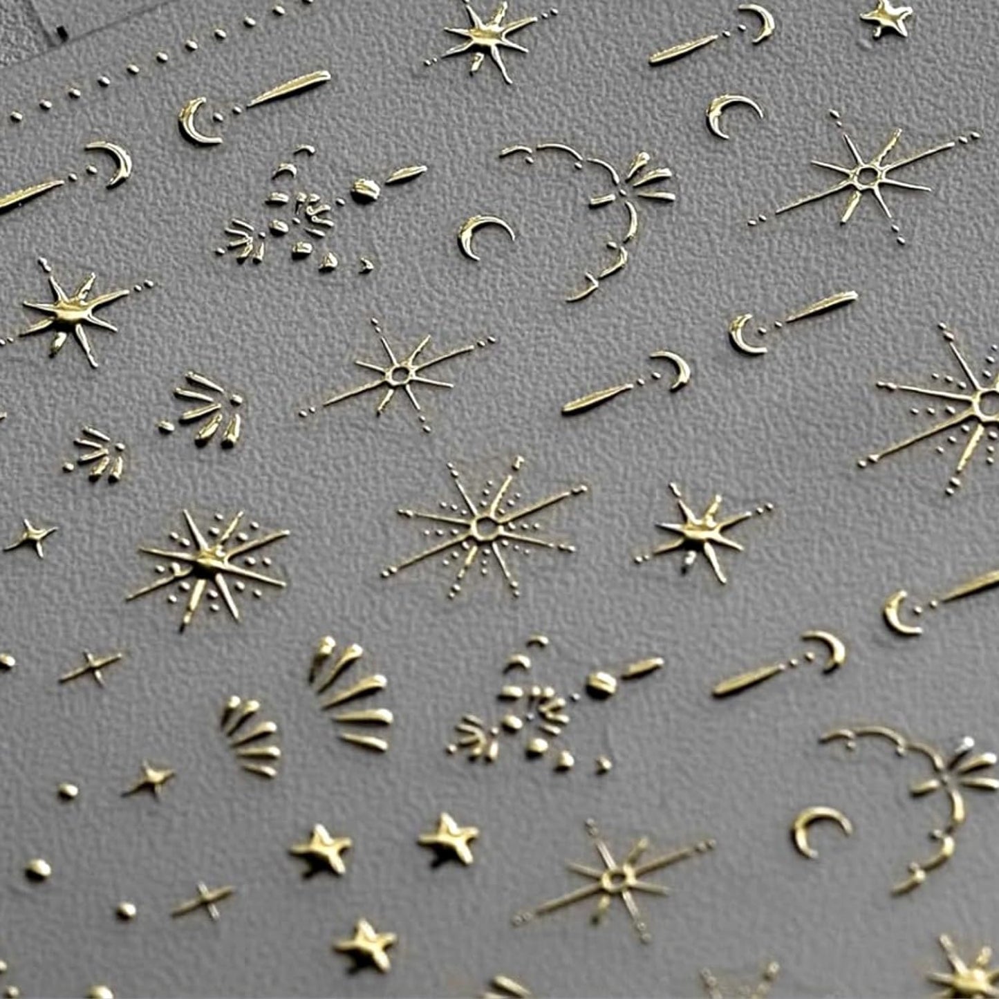 Luxury Moon Star Nail Stickers - 3D Gold Nail Art Stickers Decals for Women & Girls DIY Manicure