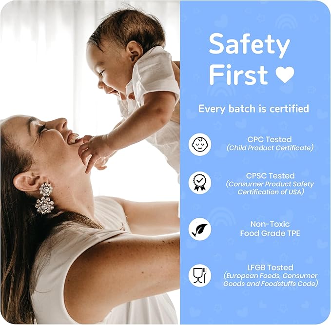 Crib Rail Covers for Teething Furniture Edge Protector for Baby - Plastic Crib Protector from Chewing - CPC Certified, CPSC Tested, LFGB Food Grade - Silicone Like TPE - Patent Pending