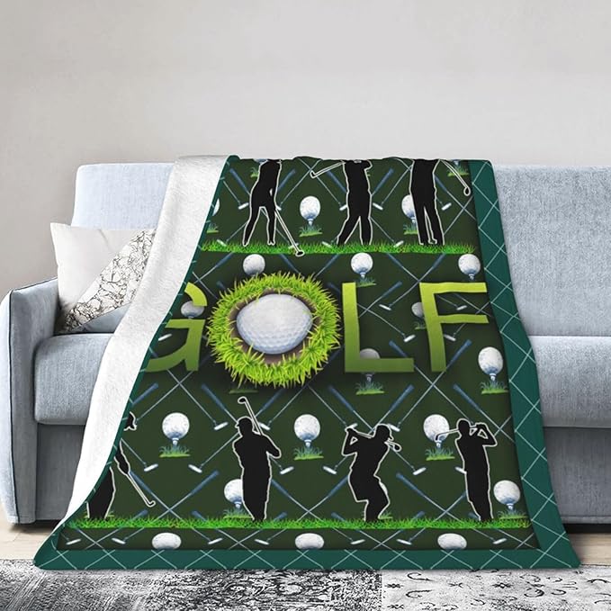 Golf Blanket Golf Throw Blanket Gifts for Golfer Man Woman Girls Boys Super Soft Flannel Lightweight Fluffy Plush Fuzzy Fleece Golfing Decor Blanket for Bed Sofa Bedding 50"X60"