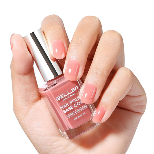 GELLEN 4-In-1 Illuminating Nail Concealer Base Coat Polish Dusty Rose Pink, Sheer Nail Strengthener Ridge Filler for Nails, Calcium Formula Smoothes Strengthens Nails, Quick Dry, Hema Free, Non-toxic
