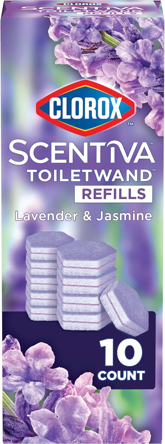 CLOROX Scentiva ToiletWand Refills, Lavender and Jasmine, 10 Count