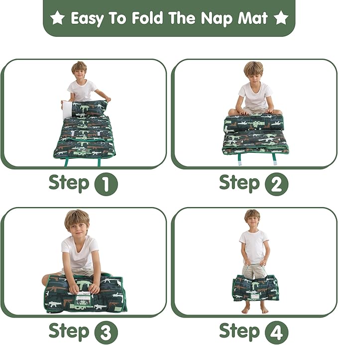 Viviland Toddler Kid Nap Mat for Preschool, Slumber Bag with Pillow and Blanket, Daycare Sleeping Bag Kindergarten Sleep Mat