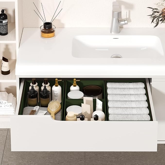 DIMJ Drawer Organizer Clothes - 18 Pack Closet Drawer Organizer Bins for Baby Clothes Storage, Fabric Dresser Organizer for Nursery Bedroom, Foldable Small Drawer Dividers for Underwear Socks