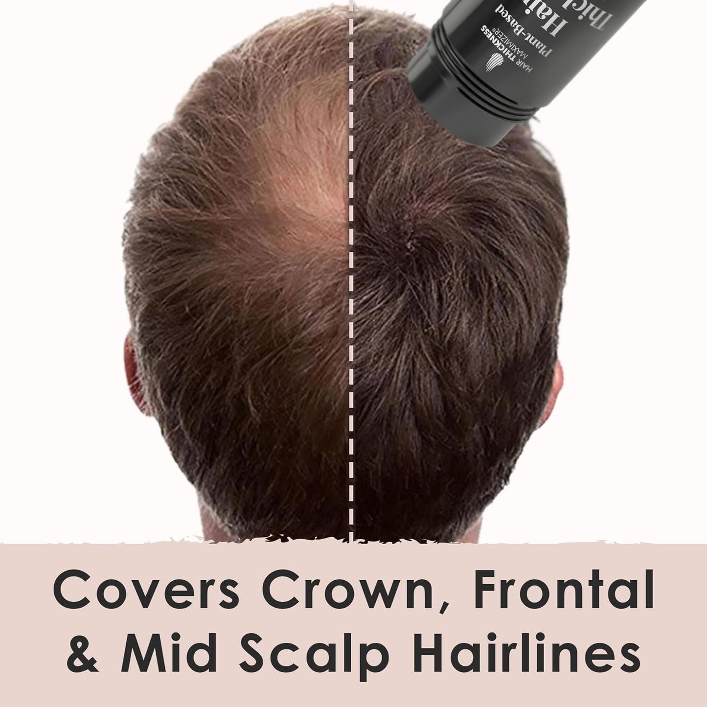 Hair Fibers for Thinning Hair For Women, Men. Plant-Based Formula for Instant Hairline & Bald Spot Coverage. Non-Itchy, Easy to Wash Out (Grey)