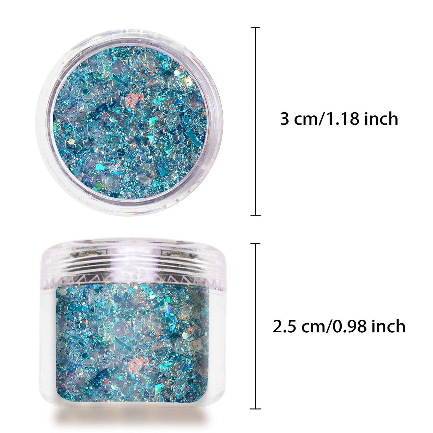 Allstarry 12 Colors Chunky Glitter Holographic Craft Glitter Cosmetic Nail Art Sequins Mixed Fine Glitter Flakes for Nails Art Decoration Hair Eyes Face Body, Resin Tumblers, Epoxy, Slime