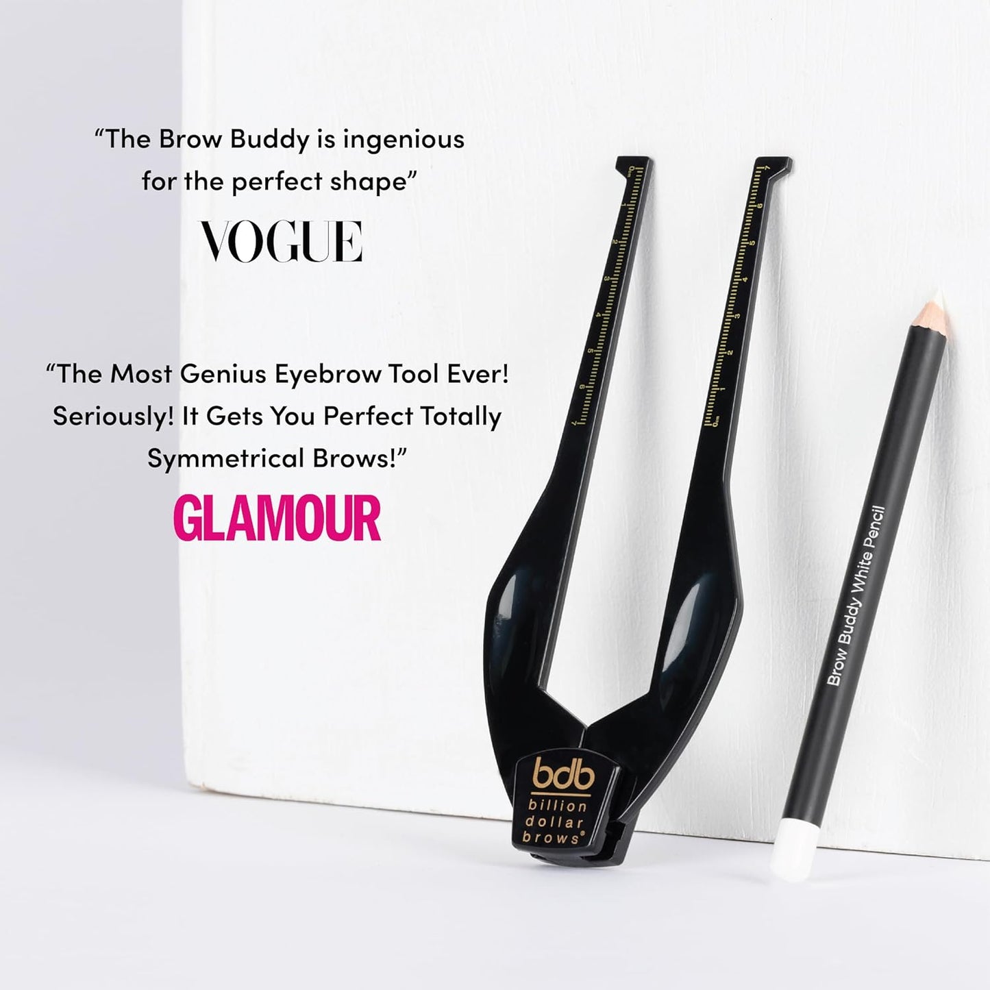 Billion Dollar Brows 2-Piece Brow Buddy Contour Stencil Microblading Kit – Achieve Symmetrical, Perfectly Shaped Brows, Ideal for Tweezing, Threading & Waxing , Vegan & Cruelty-Free - Black