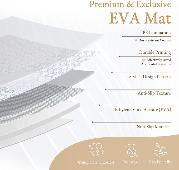 PopsyKosy Premium Baby Floor Play Mat - Thick & Cushioned 0.5 inch Playroom Foam Mat, Non-Toxic Odorless - 6 Tiles - Spacious 6x4 ft. - Stylish & Large, Waterproof for Kids & Toddlers - Totem Gray