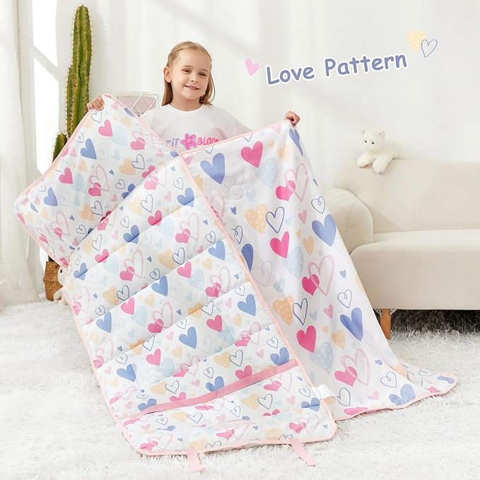 softan Toddler Nap Mat with Pillow and Blanket, Extra Large Rolled Napping Mats,Slumber Bags for Boys Girls,Easy to Roll up,Kids Sleeping Bag for Daycare, Preschool Travel Camping