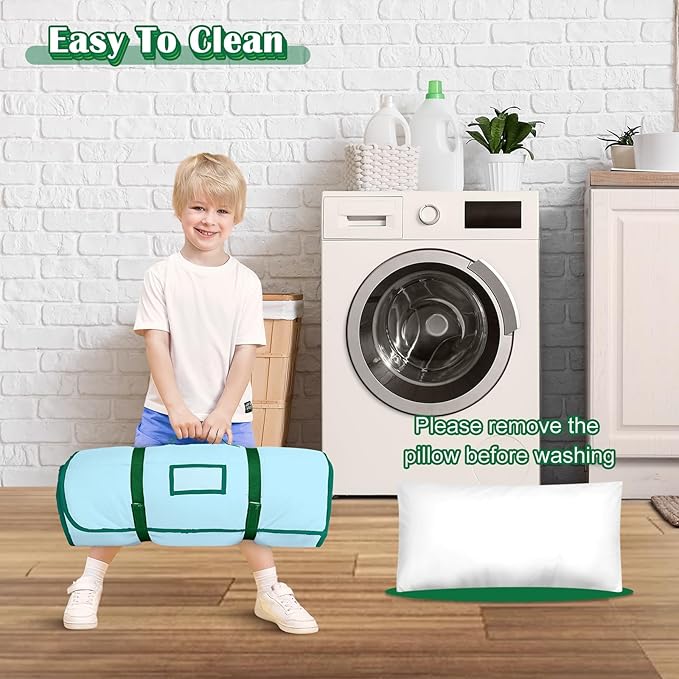 Toddler Nap Mat Kids Sleeping Bag 59"×24", Soft Slumber Bag with Removable Pillow and Blanket for Kids Girls Boys,Roll Up Sleeping Mat Thick for Camping,Daycare, Kindergarden