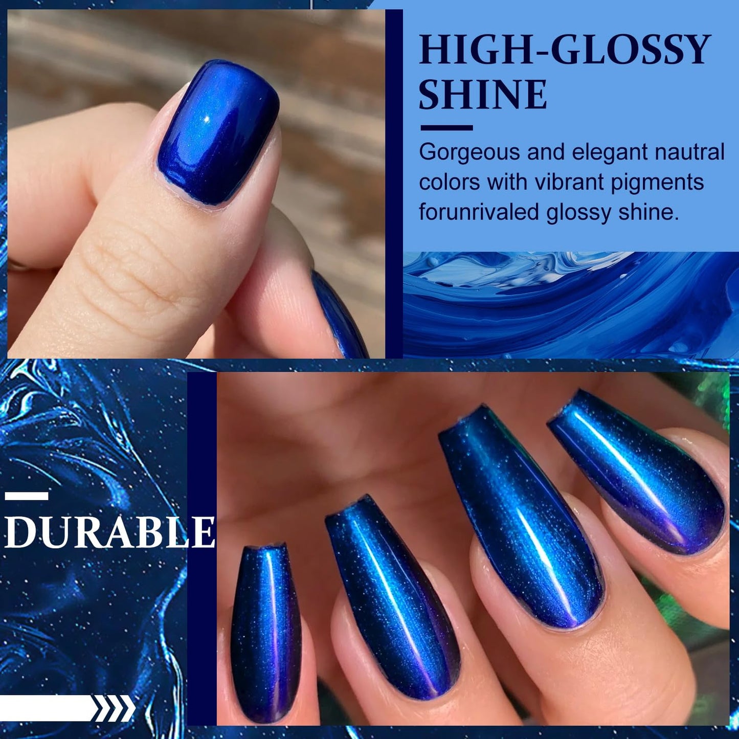 Major Dijit Quick Dry Nail Polish Pearl Blue Summer Nail Lacquer for Nail Art Cruelty-Free Regular Nail Polish 0.41 fl oz.