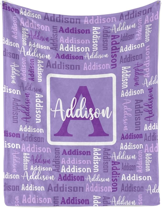 Dr.TOUGH Name Blanket Personalized Blanket for Adult Kids Flannel Customized Personalized Blankets and Throws