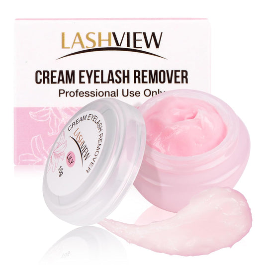 LASHVIEW Eyelash Extension Remover Cream, Light Lily Flavor Cream,Eyelash Adhesive Remover, Professional Eyelash Extensions Remover for Salon,10g
