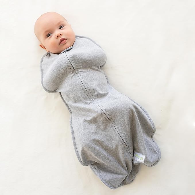 Woombie Original Baby Swaddling Blanket - Self-Soothing, Cotton Baby Swaddle with Zipper - Wearable Newborn Blanket, Mod Waves, 14-19 lbs