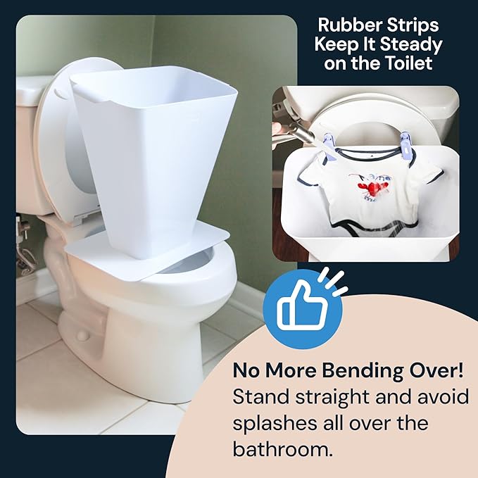 Cloth Diaper Sprayer Splatter Shield - White, Plastic, 1 Count - Splash-Proof Diaper Sprayer Shield - Essential Baby Registry Must-Haves - Portable Nursery Bucket for Baby Essentials