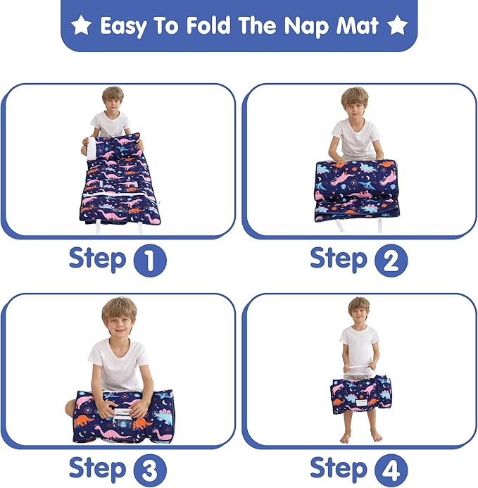 Viviland Toddler Kid Nap Mat for Preschool, Slumber Bag with Pillow and Blanket, Daycare Sleeping Bag Kindergarten Sleep Mat