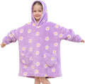 Fiosnow Daisy Flower Blanket Hoodies for Kids Toddler 2-6YR Oversize Wearable Blanket Hoodies for Boys Girls Teens