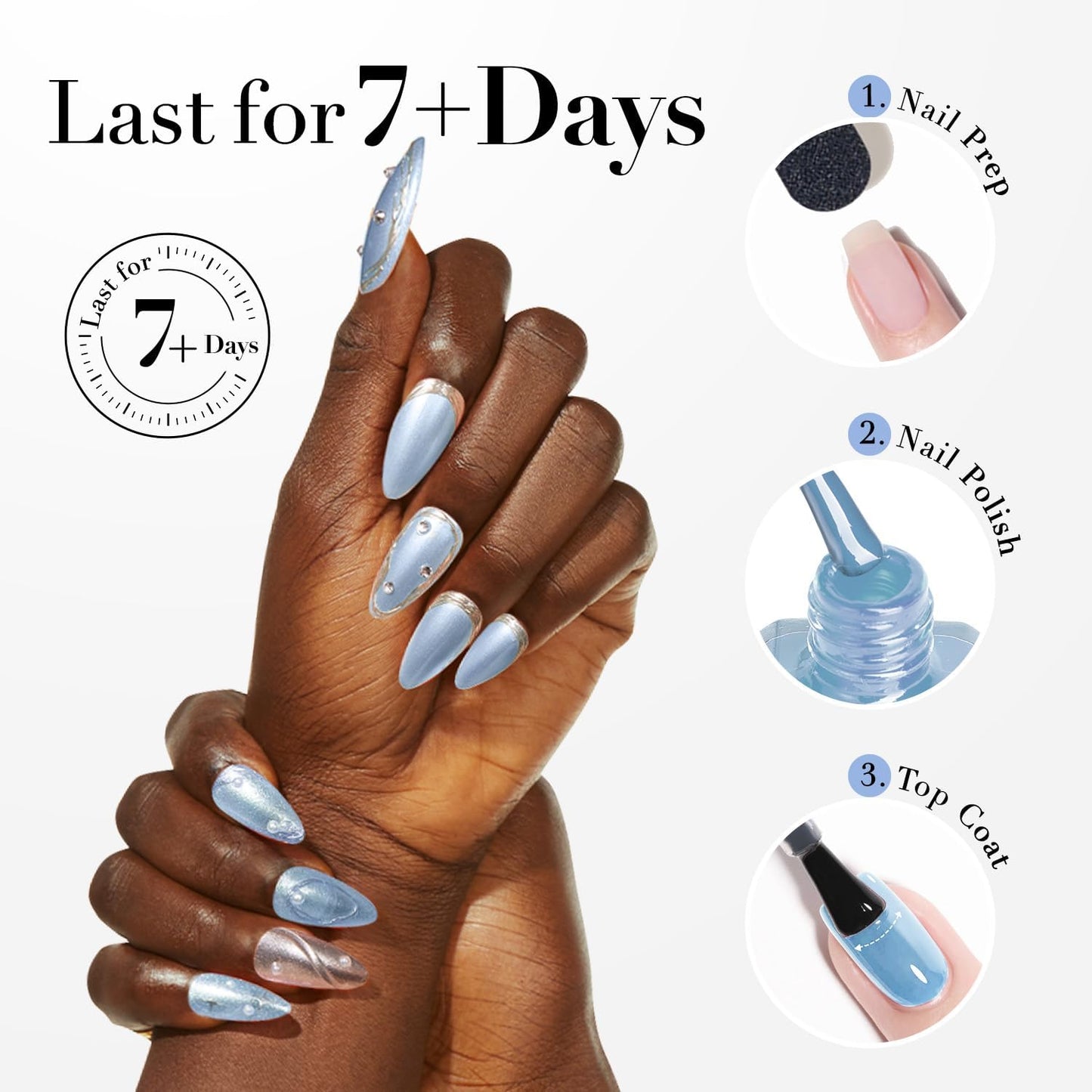 AZUREBEAUTY Nail Polish,Celestial Blue Quick Dry Complete Natural Super Lustrous ,Professional for DIY Manicure and Pedicure at Home