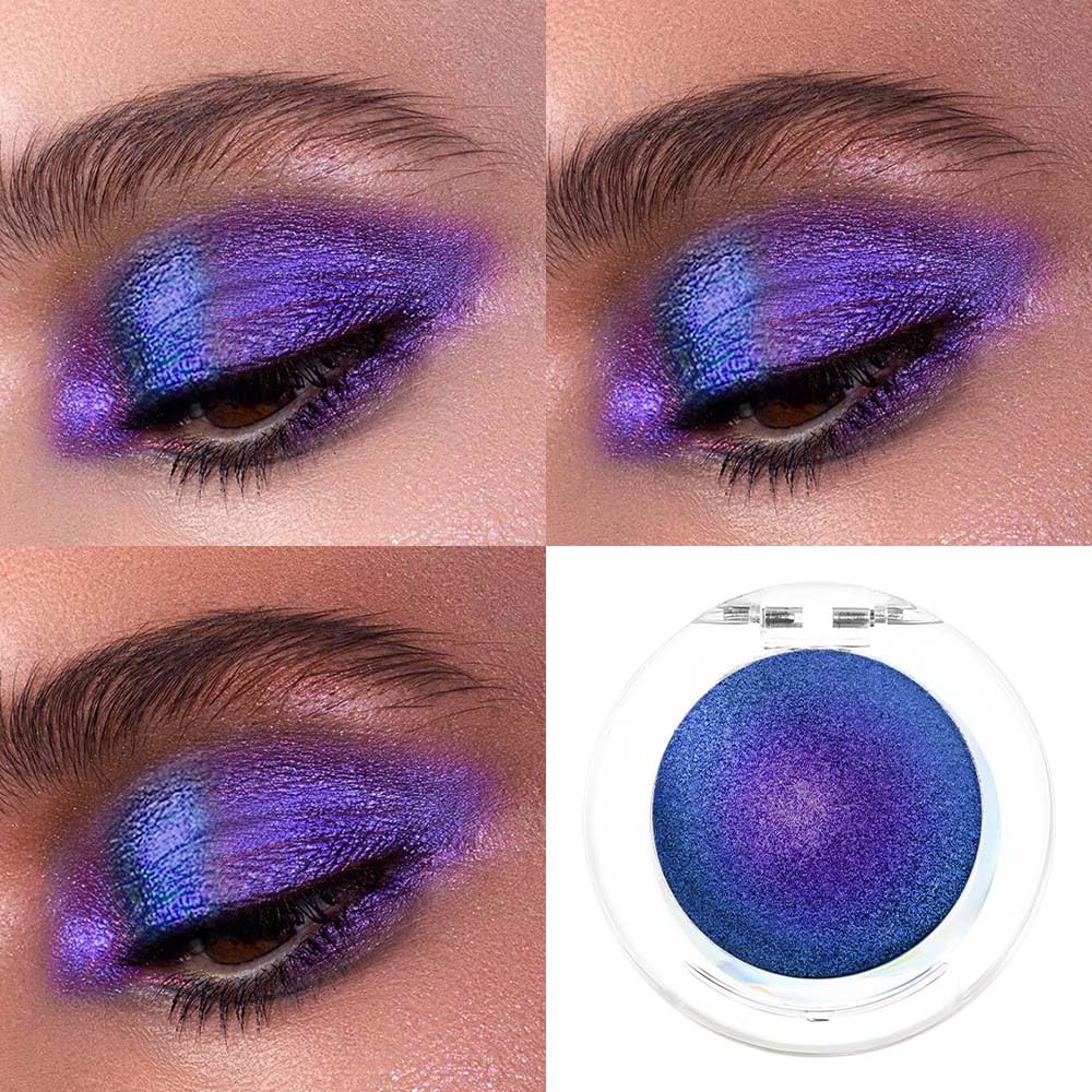 evpct Royal Blue Purple Duochrome Eyeshadow Palette Makeup, Metallic Chameleon Duo Chrome Multichrome Gothic festival Single Eye shadow Palette Makeup for Older Women, Face Glitter Eyeshadow Liquid