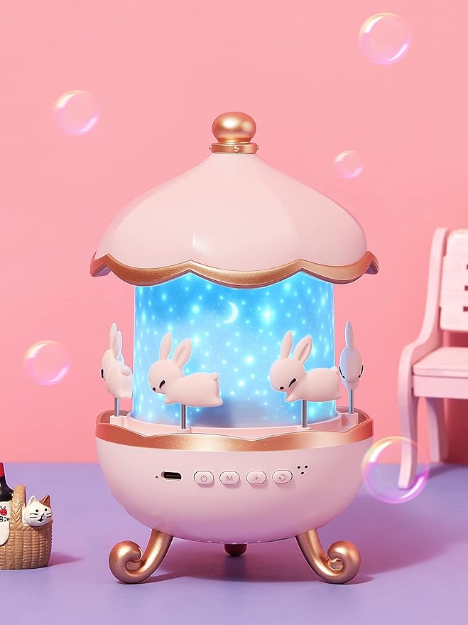 Christmas Gifts for Girls Toys, 15 Music+15 Films+315 Colors Night Light Projector, 360°+Remote+Cordless Star Projector for Kids, Mermaid Princess Gifts for Girls Room Decor, Pink Baby Toddler Toys