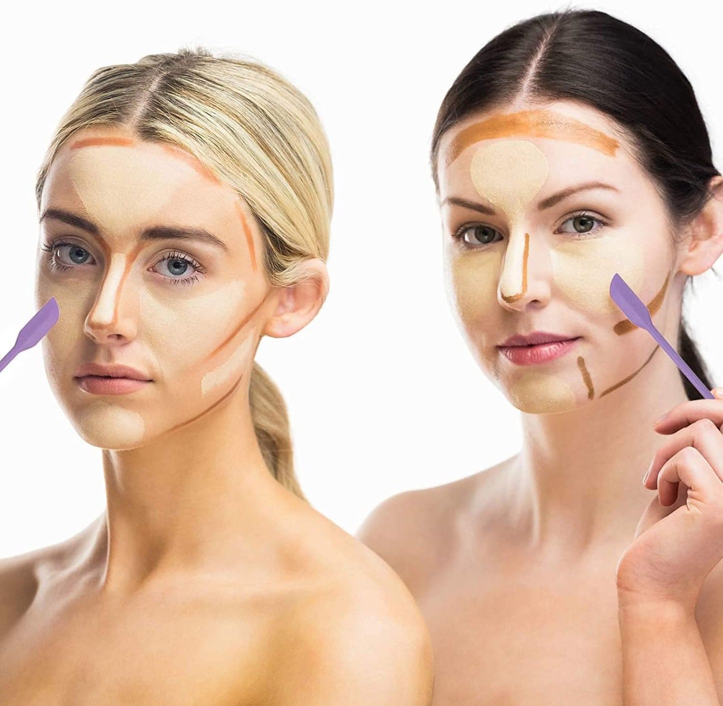 Mini Spatula Silicone Spatula Set - 4pcs Small Makeup Scrapers for Cosmetics, Reusable Beauty Tiny Tools, Thin Jar Scraper, Get the Last of the Makeup Out of the Bottle(Grace Colors)