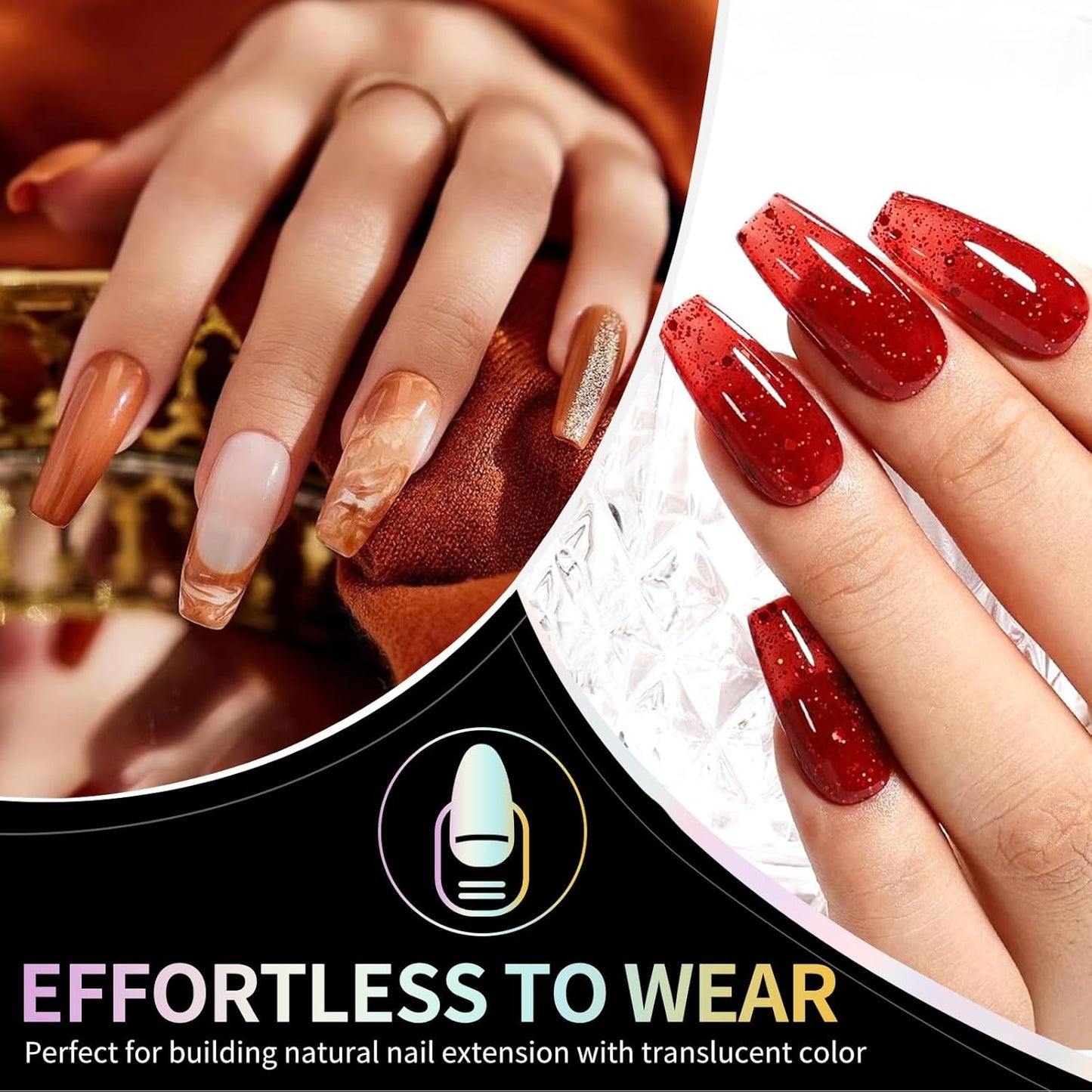 Coffin Nail Tips Medium Coffin Soft Gel Nail Tips 240Pcs Acrylic Full Cover Pre-Shape Nails Tips Half Matte Clear Press on Nails for Nail Extension Manicure Home DIY Salon 12 Sizes Gelly False Nails