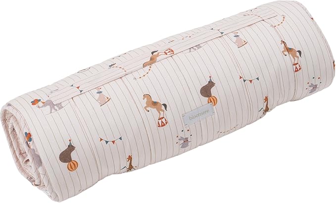 Organic Toddler Nap Mat – 100% Cotton Kids Washable Sleeping Mat & Detachable Pillow – Sleeping Bag with Soft 1.5” Pad – Ideal Nap Mat for Daycare, Preschool, & Sleepovers
