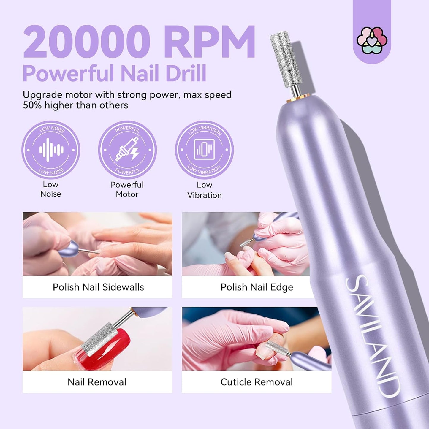 SAVILAND Acrylic Nail Kit with Drill: Professional Salon Nails Kit with Everything Acrylic Powder and Liquid Set Nail Brush Forms Top Gel & Manicure Tools Kit for DIY Extension Carving Home Use