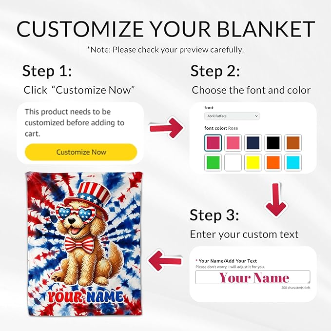 Girls Blanket - 40" x 50" Inches Personalized Golden Retriever Throw for Dog Lovers - Soft Furry Blankets Decor for Sofa, Chair