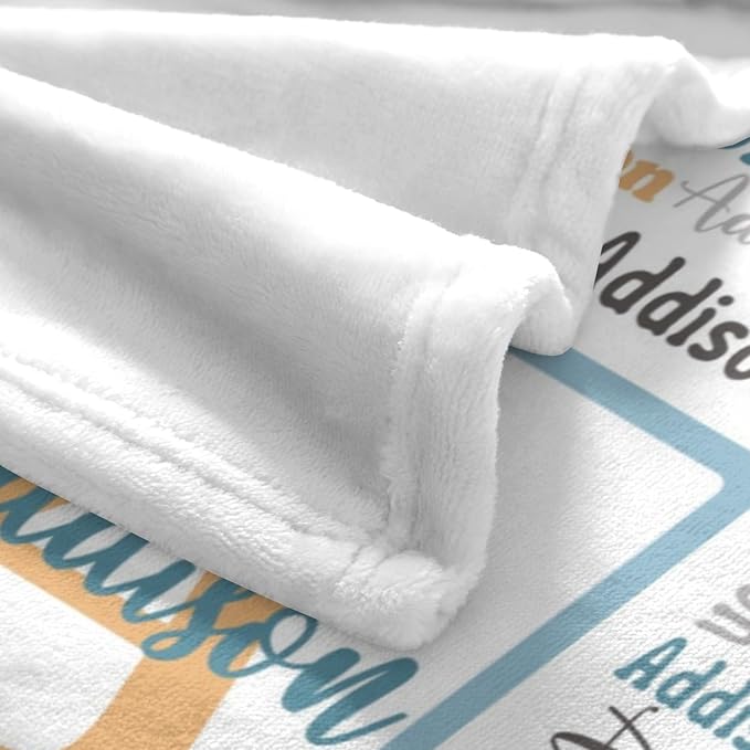 Dr.TOUGH Name Blanket Personalized Blanket for Adult Kids Flannel Customized Personalized Blankets and Throws