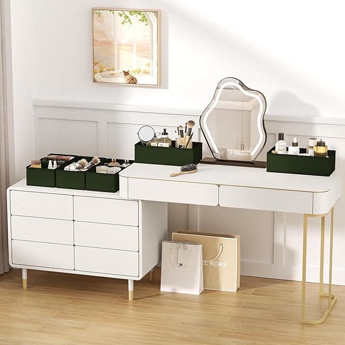 DIMJ Drawer Organizer Clothes - 18 Pack Closet Drawer Organizer Bins for Baby Clothes Storage, Fabric Dresser Organizer for Nursery Bedroom, Foldable Small Drawer Dividers for Underwear Socks