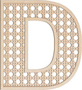 Large Boho Wooden Rattan Letters 12 inch for Nursery Decor Wood Letter D Wall Decors for Baby Girl Boy Bedroom Home Rustic Name Sign Birthday Wedding Decorative Letters