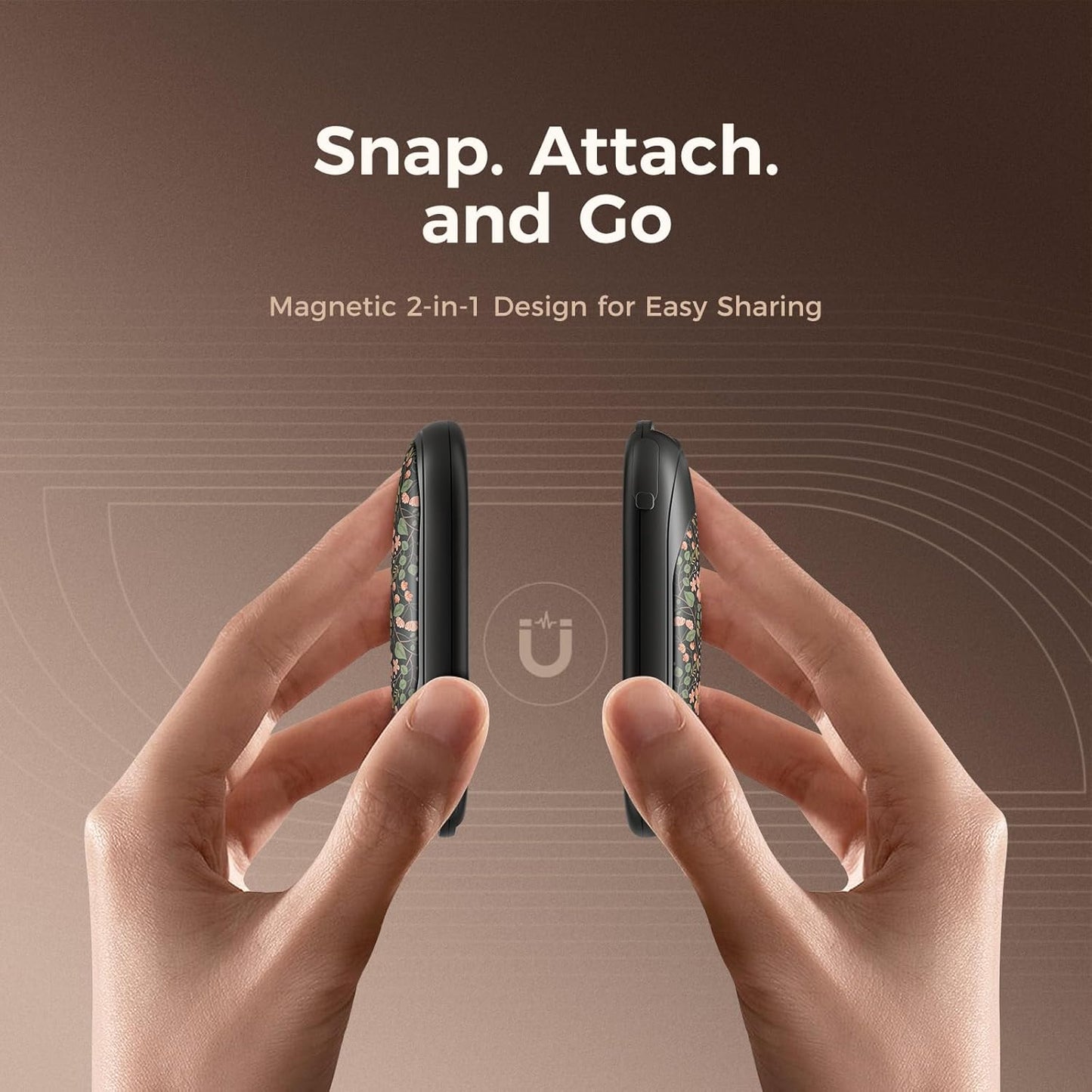 OCOOPA Magnetic Hand Warmers Rechargeable 2 Pack, AI Electric Handwarmers, Fast Heating, 3-Settings, UL Certified, Portable Heater, Gloves Fitting, Travel Essentials, Gifts Women Men, UT3 Lite