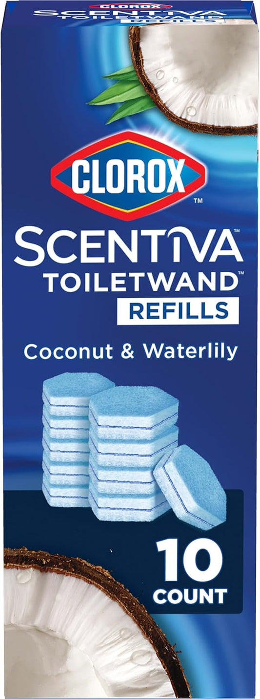 CLOROX Toilet Wand Scentiva Coconut & Waterlily Refill, 10ct