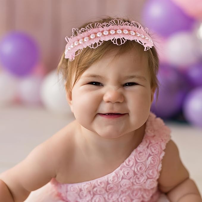 cherrboll 3pcs Baby Girl Headbands Flowers, Super Soft & Stretchy Nylon Floral Hairbands for Newborn Toddler