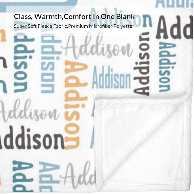 Dr.TOUGH Name Blanket Personalized Blanket for Adult Kids Flannel Customized Personalized Blankets and Throws
