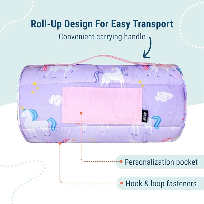 Wildkin Kids Original Nap Mat – Cozy Kids Sleep Mat with Pillow, ideal for School & Travel