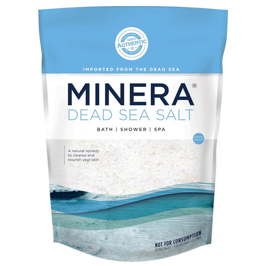 Minera Coarse Grain Dead Sea Salt for Bath & Soaking – 5 lbs, Fast-Dissolving, 100% Pure & Natural, Unscented, Skin-Nourishing Sea Salt