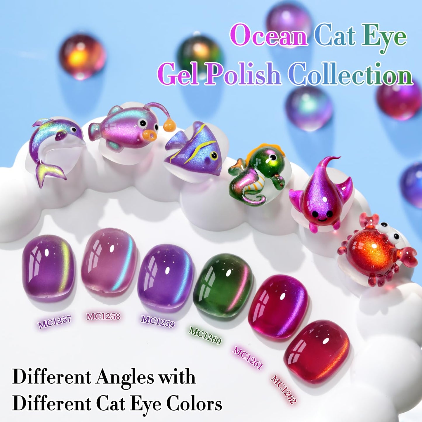 Double Rhythm Cat Eye Gel Nail Polish Set of 6 Same Color Same Bottle 0.5 Oz Shimmer Glitter with Magnet Holographic Reflective Magnetic UV Nail Polish Kit at Home (Aurora Galaxy Burgundy-T6-58)