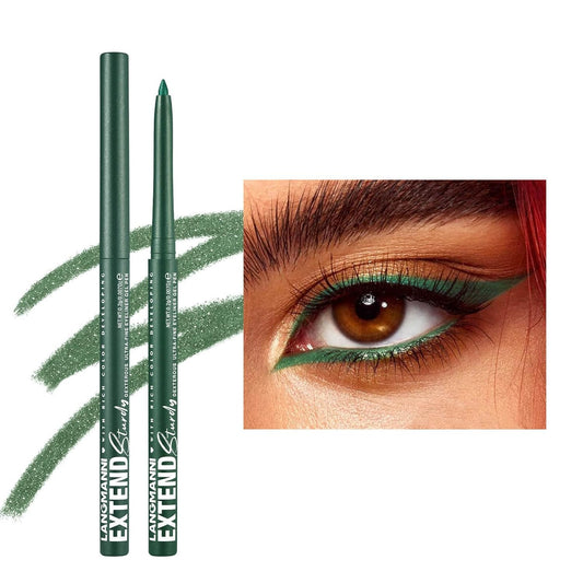 Green Eyeliner Pencil Waterproof Retractable Cream Green Gel Eyeliner Smudge-proof Hypoallergenic (04#)