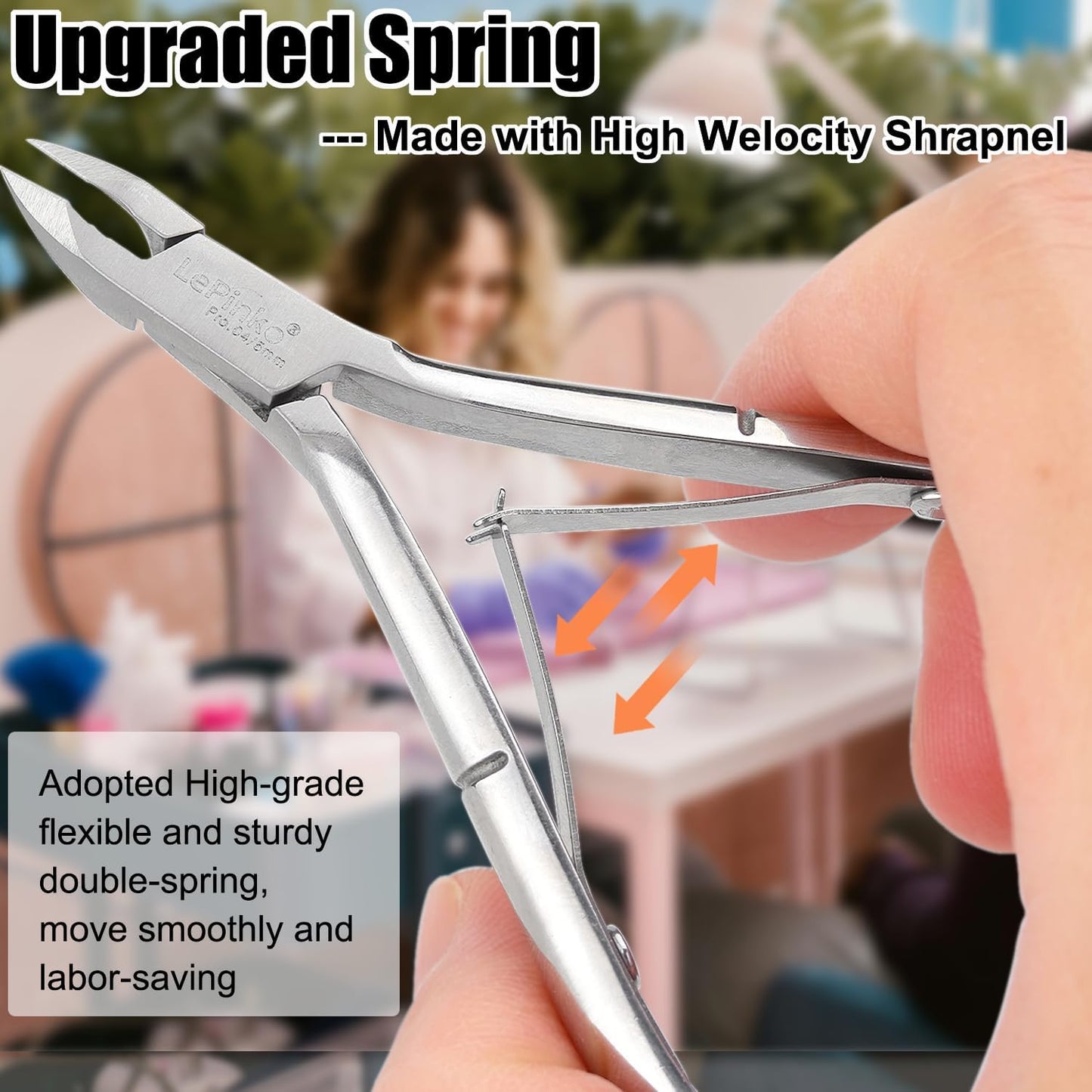 LePinko 4 Packs Upgraded Cuticle Trimmer kit, Sharp Dead Skin Clipper, Labor-saving Cuticula Remover for Fingernail Toenail, Manicure Pedicure Tool for Women Men, 5mm Jaw