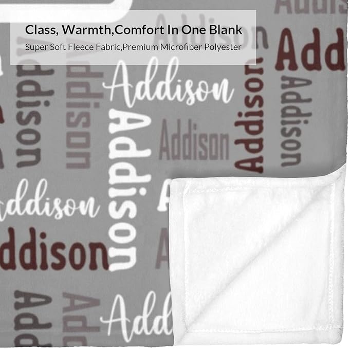 Dr.TOUGH Name Blanket Personalized Blanket for Adult Kids Flannel Customized Personalized Blankets and Throws