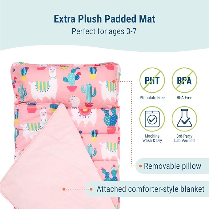 Wildkin Kids Original Nap Mat – Cozy Kids Sleep Mat with Pillow, ideal for School & Travel