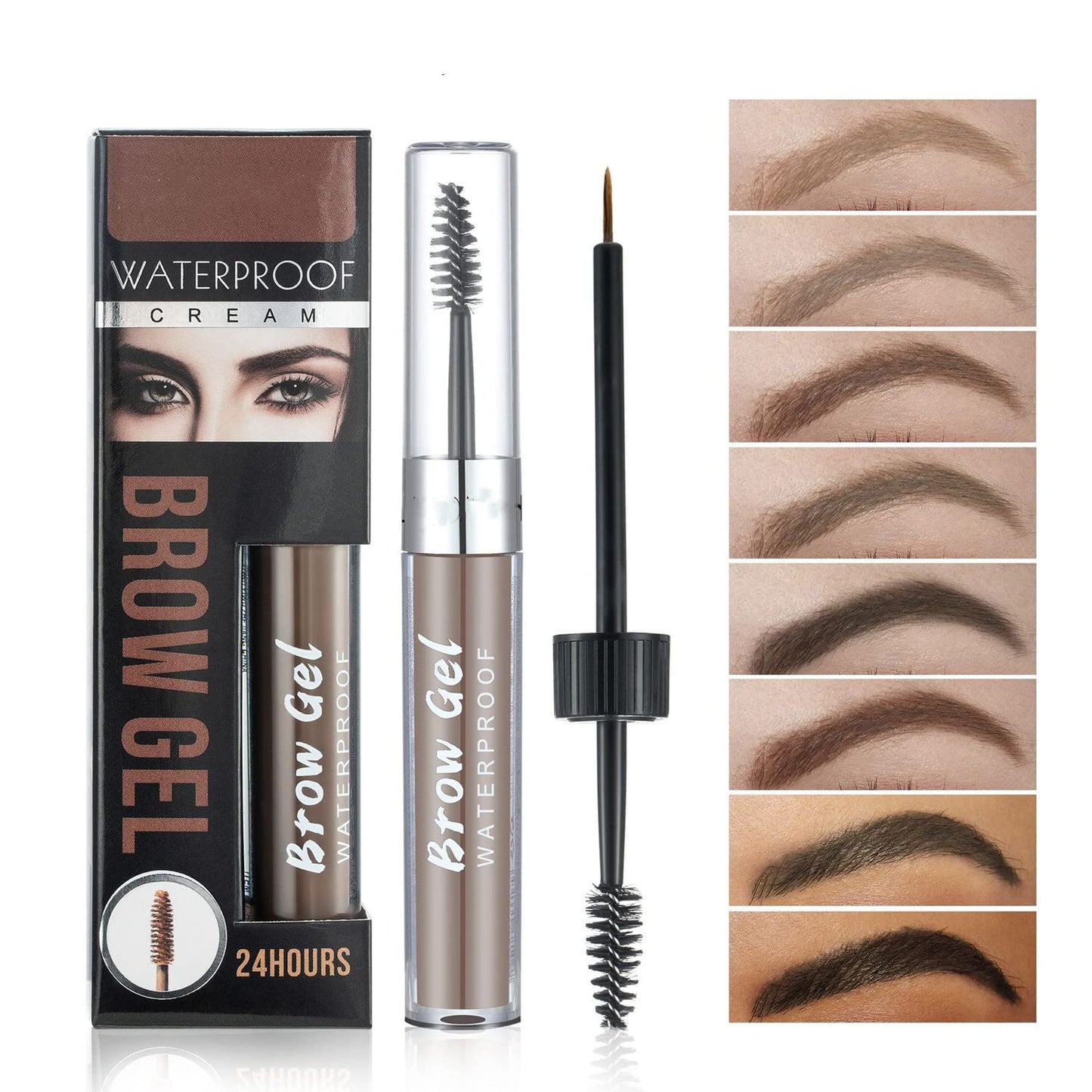 MAEPEOR Waterproof Eyebrow Gel 8 Colors Full-pigmented Long Lasting Liquid Brow Gel for Fuller & Defined Looking (#01 Warm Blonde）