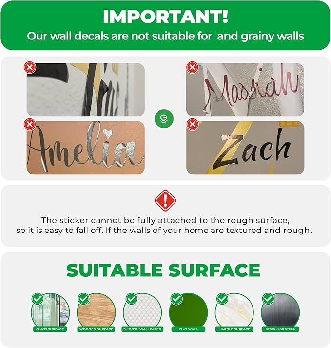 Custom Letters Wall Decals | Personalized Name with Fancy Font | Baby & Kids Room Decor | Multiple Colors (Cursive Fancy)