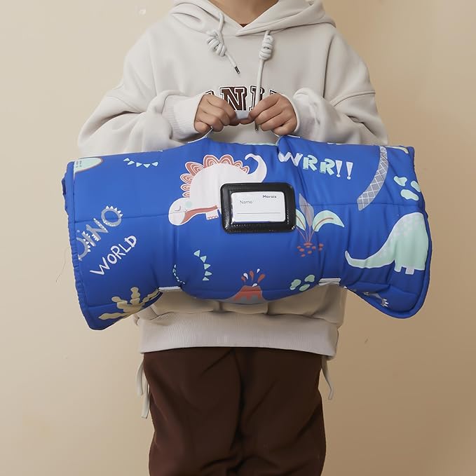 MORAIS Toddler Nap Mat with Pillow and Blanket, 52" x 20" Lightweight and Soft Nap Mat for Preschool, Daycare, Travel Sleeping Bags