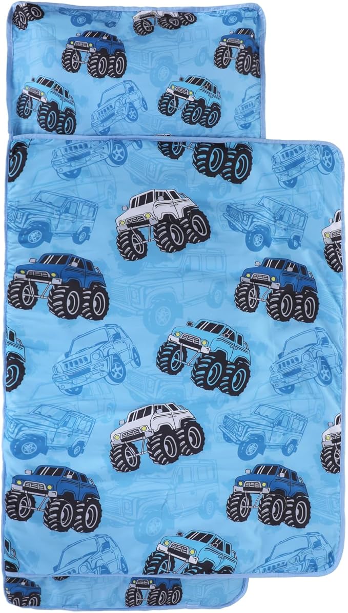 softan Toddler Nap Mat with Pillow and Blanket, Extra Large Rolled Napping Mats,Slumber Bags for Boys Girls,Easy to Roll up,Kids Sleeping Bag for Daycare, Preschool Travel Camping